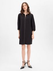 Marc Cain Damska sukienka z dżerseju Kobiety Sztuczne włókno czarny jednolity, 40. Czarne sukienki damskie Marc Cain, na lato, bez wzorów, z dżerseju, sportowe, bez kołnierzyka, bez ramiączek, sportowe. Za 1,499.95 zł.