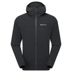 Kurtka softshell Montane Tenacity Hoodie. Czarne kurtki męskie Montane, l, bez wzorów, z materiału, z kapturem. Za 604.99 zł.
