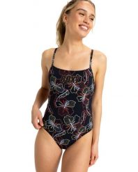 Jednoczęściowy strój kąpielowy dla Kobiety ROXY ACTIVE. Szare stroje jednoczęściowe damskie Roxy, xs, bez wzorów. Za 199.99 zł.