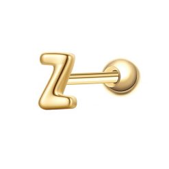 Glanzstücke München Piercing Litera Z ze srebra próby 925 w kolorze zlotym Kolczyki 1 ct Damski. Żółte kolczyki damskie Glanzstücke München, pozłacane. Za 110.49 zł.