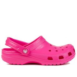Klapki damskie do chodzenia Crocs CLASSIC NEON HL. Czerwone klapki damskie Crocs, bez wzorów, bez obcasa. W wyprzedaży za 169.00 zł.