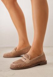 Ciemnobeżowe Mokasyny VICES z Siateczki i Plecionki Asteorea. Brązowe mokasyny damskie Born2be. Za 89.99 zł.