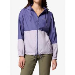 Kurtka wiatrówka damska Columbia Flash Forward II Windbreaker. Fioletowe kurtki damskie Columbia, bez wzorów, z softshellu, bez kaptura. Za 218.39 zł.
