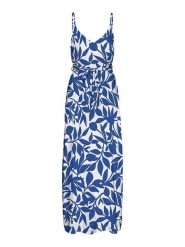 Vero Moda Sukienka "Easy" w kolorze niebiesko-białym rozmiar: L. Niebieskie sukienki damskie Vero Moda, l, bez wzorów, z tkaniny, bez kołnierzyka, bez ramiączek, maxi. Za 96.83 zł.