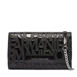 Torebka Armani Exchange. Czarne torebki klasyczne damskie Armani Exchange, bez wzorów, wizytowe, bez kołnierzyka, bez ramiączek. Za 454.99 zł.