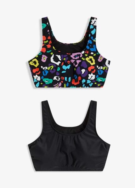 Biustonosz bikini o fasonie bustier (2 szt.). Czarne bikini damskie bonprix, bez wzorów. Za 95.98 zł.
