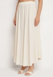 Beżowa Rozkloszowana Spódnica z Wiskozą Zisene. Brązowe spódniczki damskie Born2be, uniwersalny, bez wzorów, z wiskozy, eleganckie, maxi, rozkloszowane. Za 39.99 zł.
