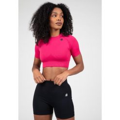 Whitney Bezszwowe Crop Top - Różowy. Czerwone topy sportowe damskie GORILLA WEAR, bez wzorów, bez ramiączek. Za 193.00 zł.