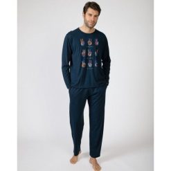 Piżama męska rozm. S P751314 Navy Blue. Niebieskie piżamy męskie Massana Homewear, m, bez wzorów, z bawełny, bez ramiączek. Za 297.00 zł.