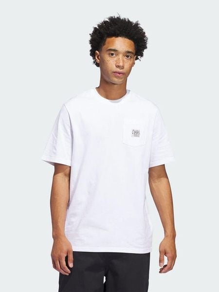 Adidas Koszulka w kolorze białym rozmiar: L. Białe bluzki damskie Adidas, l, bez wzorów, z bawełny, bez kołnierzyka. Za 74.81 zł.