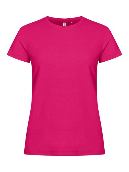 Clique Basic-T Women – Damska koszulka dopasowana, 100% bawełna – bright cerise. Czerwone t-shirty damskie CLIQUE, xl, bez wzorów, z bawełny, bez kołnierzyka. Za 99.77 zł.