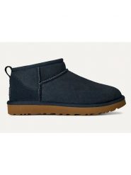 UGG Skórzane botki "Classic Ultra Mini" w kolorze granatowym rozmiar: 37. Niebieskie botki damskie Ugg, bez obcasa, bez zapięcia. Za 614.96 zł.
