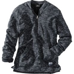 Bluza z kołnierzykiem bejsbolowym, melanżowa, Regular Fit bonprix czarny melanż. Czarne bluzy bez kaptura męskie bonprix, l. Za 74.99 zł.