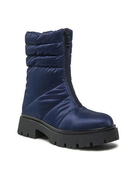 Jenny Fairy Botki WS125-12 Granatowy. Niebieskie botki damskie Jenny Fairy, z materiału, bez obcasa, na płaskiej podeszwie, bez zapięcia. Za 143.99 zł.