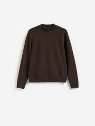 Bluza z półgolfem - bordowy. Czerwone bluzy bez kaptura męskie Reserved, l, z bawełny. Za 99.99 zł.