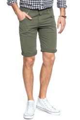 SPODENKI MUSTANG Chicago Short Dusky Green 1006815 6287. Zielone szorty męskie Mustang, z materiału, bez kołnierzyka. Za 159.99 zł.