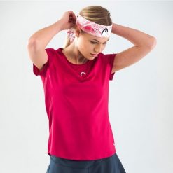 T-shirt damski TIE-BREAK. Czerwone t-shirty damskie HEAD, s, bez wzorów, bez kołnierzyka. W wyprzedaży za 140.00 zł.