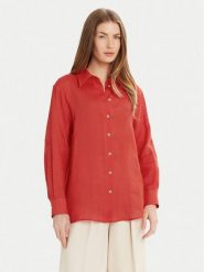 Marella Koszula Ixie 2513111084 Czerwony Regular Fit. Czerwone koszule damskie Marella, bez wzorów, ze lnu, bez kołnierzyka, bez ramiączek. Za 499.99 zł.