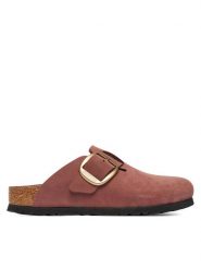 Birkenstock Klapki Boston Big Buckle Tonal 1033010 Różowy. Czerwone klapki damskie Birkenstock, bez wzorów, z nubiku, bez obcasa. Za 779.99 zł.
