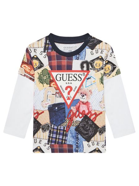 Guess Bluzka N5YI09 K8HM4 Kolorowy Regular Fit. T-shirty chłopięce Guess, z aplikacjami, z bawełny, bez ramiączek. Za 79.99 zł.