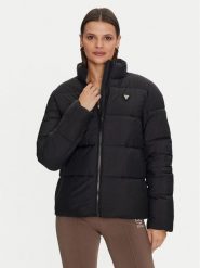 Guess Kurtka puchowa New Claudia V4YL03 WFUD0 Czarny Regular Fit. Czarne kurtki damskie Guess, s, z aplikacjami, z puchu, bez kaptura. W wyprzedaży za 399.99 zł.