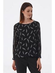 TATUUM Bluzka w kolorze czarnym ze wzorem rozmiar: 40. Białe bluzki damskie Tatuum, bez wzorów, bez kołnierzyka, bez ramiączek. Za 117.95 zł.