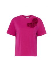 Marie Lund Koszulka Kobiety Bawełna (100%) wyrazisty róż, L. Czerwone t-shirty damskie Marie Lund, l, z aplikacjami, z bawełny, bez kołnierzyka. Za 89.95 zł.