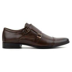 Olivier Skórzane buty wizytowe Monki 306LU ciemny brąz brązowe. Brązowe buty wizytowe męskie z jeansu, bez zapięcia. Za 367.89 zł.