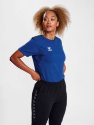 Koszulka damska Hummel Authentic. Niebieskie t-shirty damskie HUMMEL, l, bez wzorów, z bawełny, bez kołnierzyka. Za 190.00 zł.