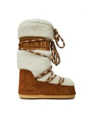 Moon Boot Icon Shearling New Śniegowce damskie. Brązowe śniegowce damskie Moon Boot, ze skóry, przed kolano. W wyprzedaży za 1,823.20 zł.