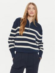 Tommy Hilfiger Sweter WW0WW42141 Granatowy Relaxed Fit. Niebieskie swetry klasyczne damskie Tommy Hilfiger, m, z bawełny, bez kołnierzyka. Za 559.99 zł.