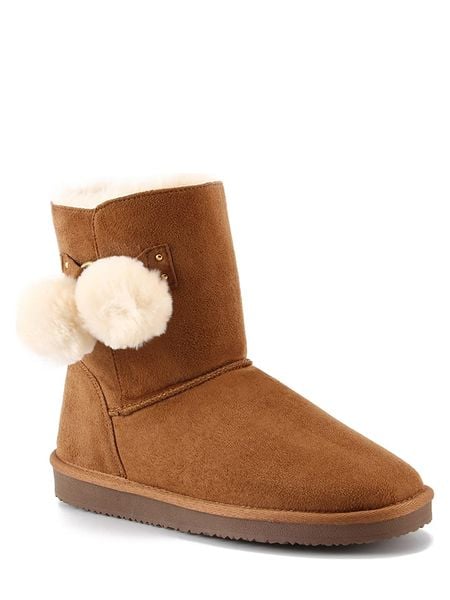 ISLAND BOOT Botki zimowe "Sherbrooke" w kolorze jasnobrązowym rozmiar: 37. Brązowe botki damskie Island Boot, na zimę, z materiału, bez obcasa, bez zapięcia. Za 78.47 zł.