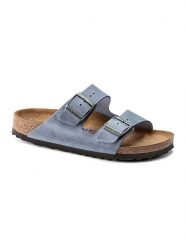 Birkenstock Skórzane klapki "Arizona" w kolorze błękitnym rozmiar: 45. Niebieskie klapki i japonki męskie Birkenstock, ze skóry. Za 469.89 zł.