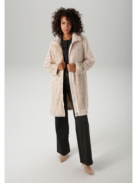 Aniston Płaszcz pluszowy w kolorze beżowym rozmiar: 40. Brązowe płaszcze damskie Aniston, bez wzorów. Za 95.92 zł.