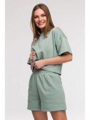 Be Wear Szorty dresowe w kolorze miętowym rozmiar: M. Zielone szorty damskie Be Wear, bez wzorów, z dresówki. Za 149.31 zł.