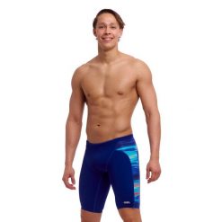 Spodenki do pływania Jammery Funky Trunks Storm At Sea. Niebieskie kąpielówki męskie FUNKY TRUNKS, m, bez wzorów, do pływania. Za 219.00 zł.