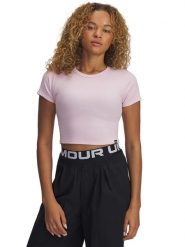 Under Armour Koszulka w kolorze jasnoróżowym rozmiar: L. Różowe bluzki damskie Under Armour, l, bez wzorów, bez kołnierzyka, bez ramiączek. Za 83.62 zł.