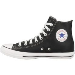 Trampki Converse Chuck Taylor HI Leather, Dla obu płci. Czarne trampki i tenisówki damskie Converse, bez wzorów, ze skóry. Za 490.00 zł.