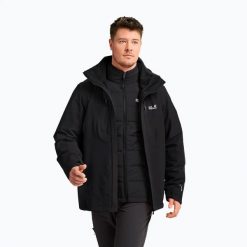 Kurtka 3w1 męska Jack Wolfskin Jasper Pro 3IN1. Czarne kurtki męskie Jack Wolfskin, l, bez wzorów, z materiału, bez kaptura. Za 1,659.00 zł.