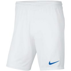 Spodenki piłkarskie męskie Nike Dry Park III treningowe szybkoschnące Dri Fit. Białe szorty męskie Nike, bez kołnierzyka. Za 71.39 zł.