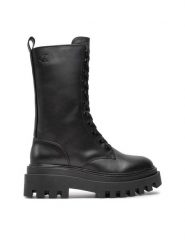 Calvin Klein Trapery YW0YW01544 Czarny. Czarne trapery damskie CALVIN KLEIN, ze skóry, bez obcasa. Za 899.99 zł.