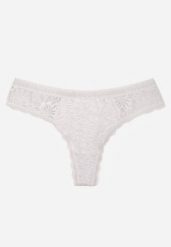 Jasnoszare Majtki Stringi Ozdobione Koronką z Bawełną Meniliphis. Szare stringi damskie Renee, l, bez wzorów, z bawełny. Za 6.99 zł.