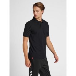 Stretchowa koszulka polo Hummel Red. Czarne koszulki polo męskie HUMMEL, s, bez wzorów, z bawełny, bez ramiączek. Za 148.50 zł.