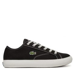 Tenisówki Lacoste. Czarne trampki i tenisówki męskie Lacoste, bez wzorów, bez zapięcia. Za 249.99 zł.