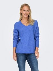 ONLY Sweter "Camilla" w kolorze niebieskim rozmiar: S. Niebieskie swetry klasyczne damskie Only, s, ze splotem, bez kołnierzyka. Za 114.44 zł.