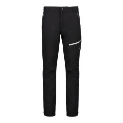 Spodnie slim z softshellu CMP. Czarne spodnie materiałowe męskie CMP, bez wzorów, z softshellu, sportowe. Za 342.75 zł.