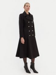 Rinascimento Płaszcz przejściowy CFC0126730003 Czarny Regular Fit. Czarne płaszcze damskie RINASCIMENTO, xs, bez wzorów, z syntetyku. Za 759.99 zł.