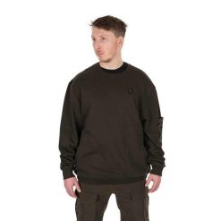 Bluza Wędkarska Crewneck Fox Lw Khaki Pullover. Brązowe bluzy sportowe damskie FOX, bez wzorów, bez ramiączek, bez kaptura. Za 152.99 zł.