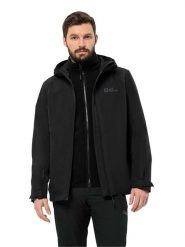 Jack Wolfskin Kurtka funkcyjna 3w1 "Taubenberg" w kolorze czarnym rozmiar: XXL. Czarne kurtki outdoor męskie Jack Wolfskin, m, bez wzorów, bez kaptura. Za 599.97 zł.