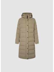 Pepe Jeans Płaszcz zimowy w kolorze beżowym rozmiar: XL. Brązowe płaszcze damskie Pepe Jeans, na zimę, xl, bez wzorów, z jeansu. Za 430.46 zł.